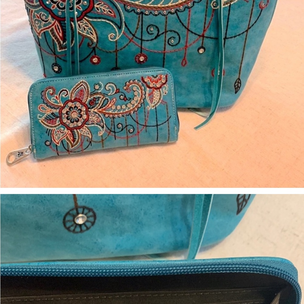 Montana west Embroidered handbag and wallet